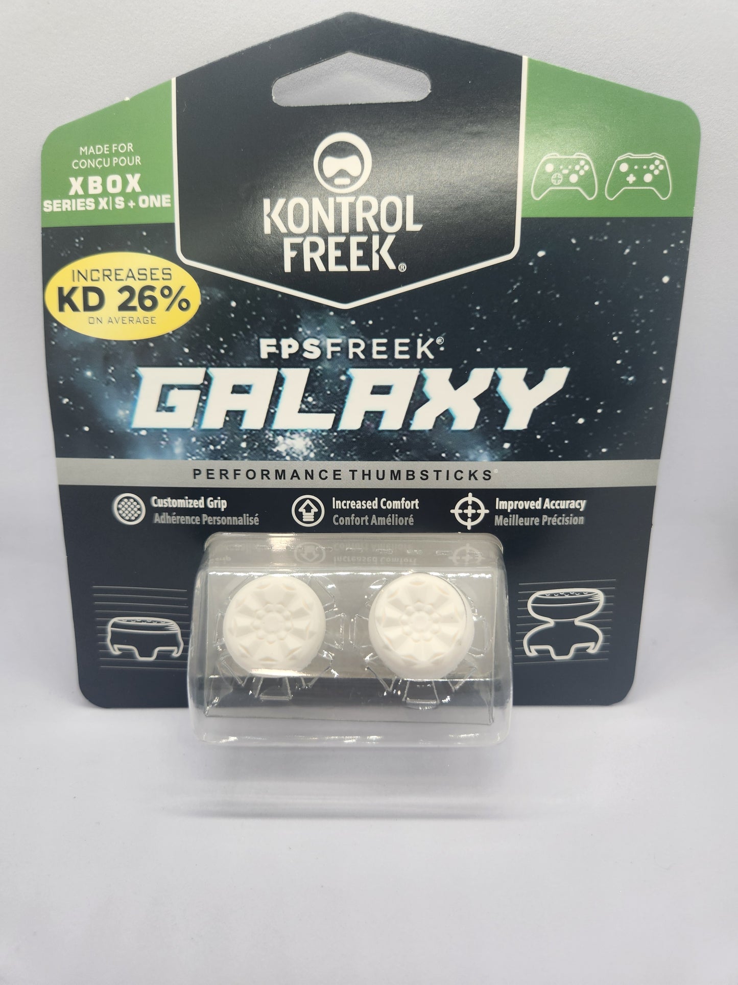 KontrolFreek FPS Freek Galaxy thumbstick packaging on a white background