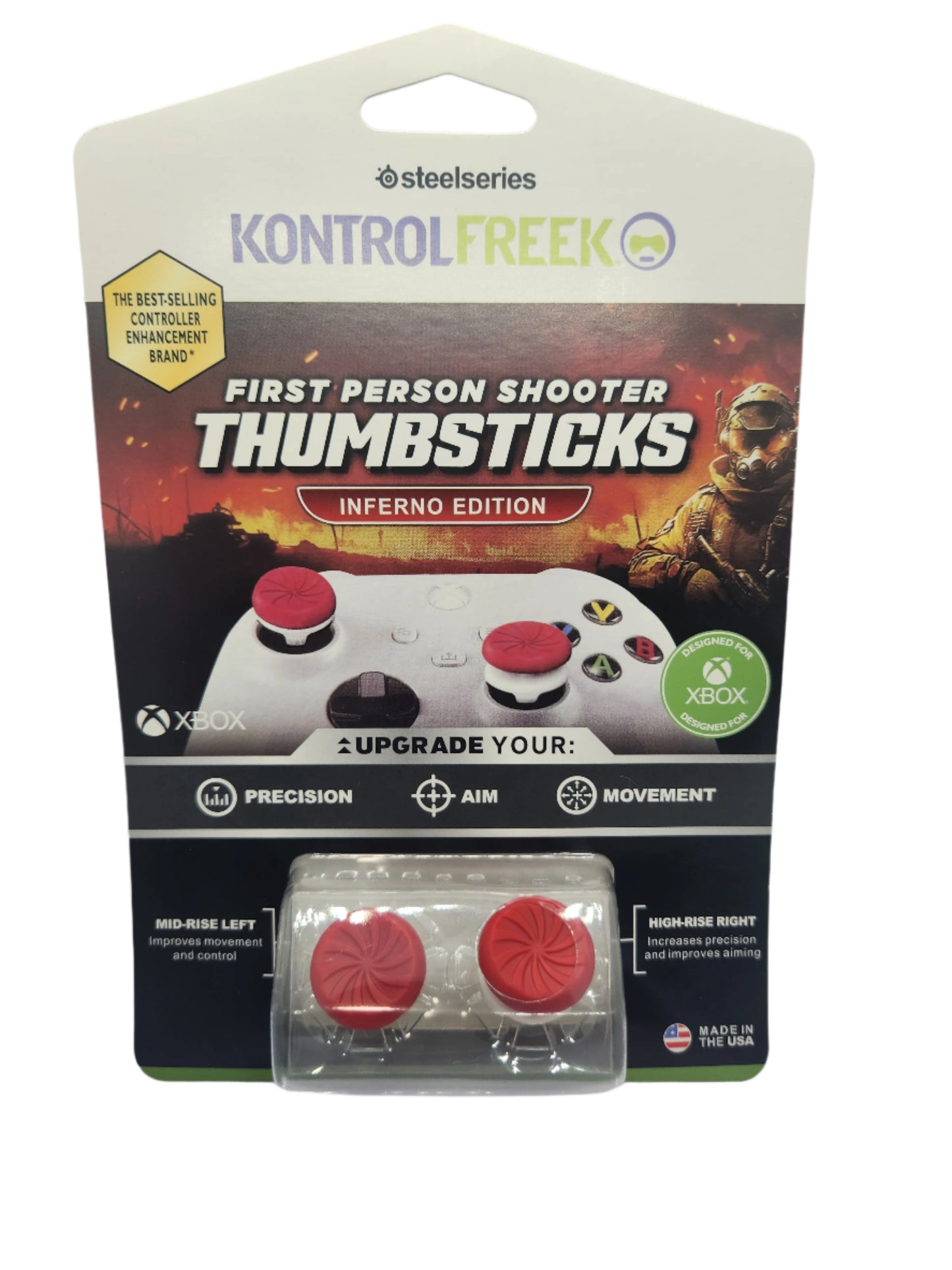 KontrolFreek First Person Shooter Thumsticks packaging on a white background