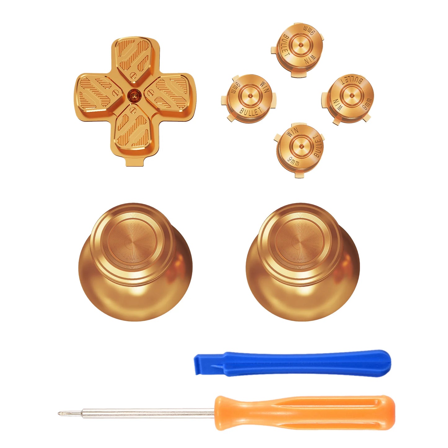 eXtremeRate Metal Thumbsticks Dpad ABXY Buttons Aluminum Analog Thumbsticks & Action Buttons & Direction Keys for ps5 Controller