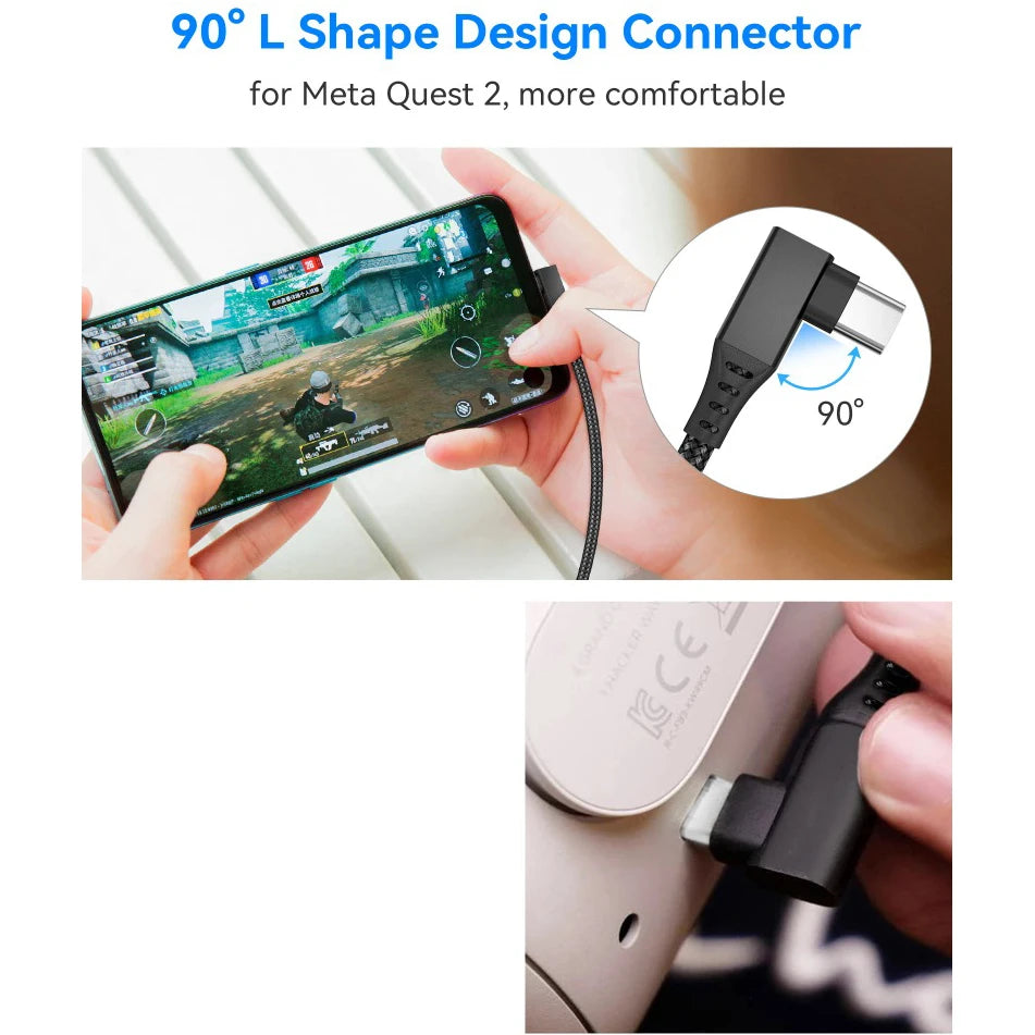 Oculus Quest 2 Link Cable - USB-A to USB-C for VR Gaming