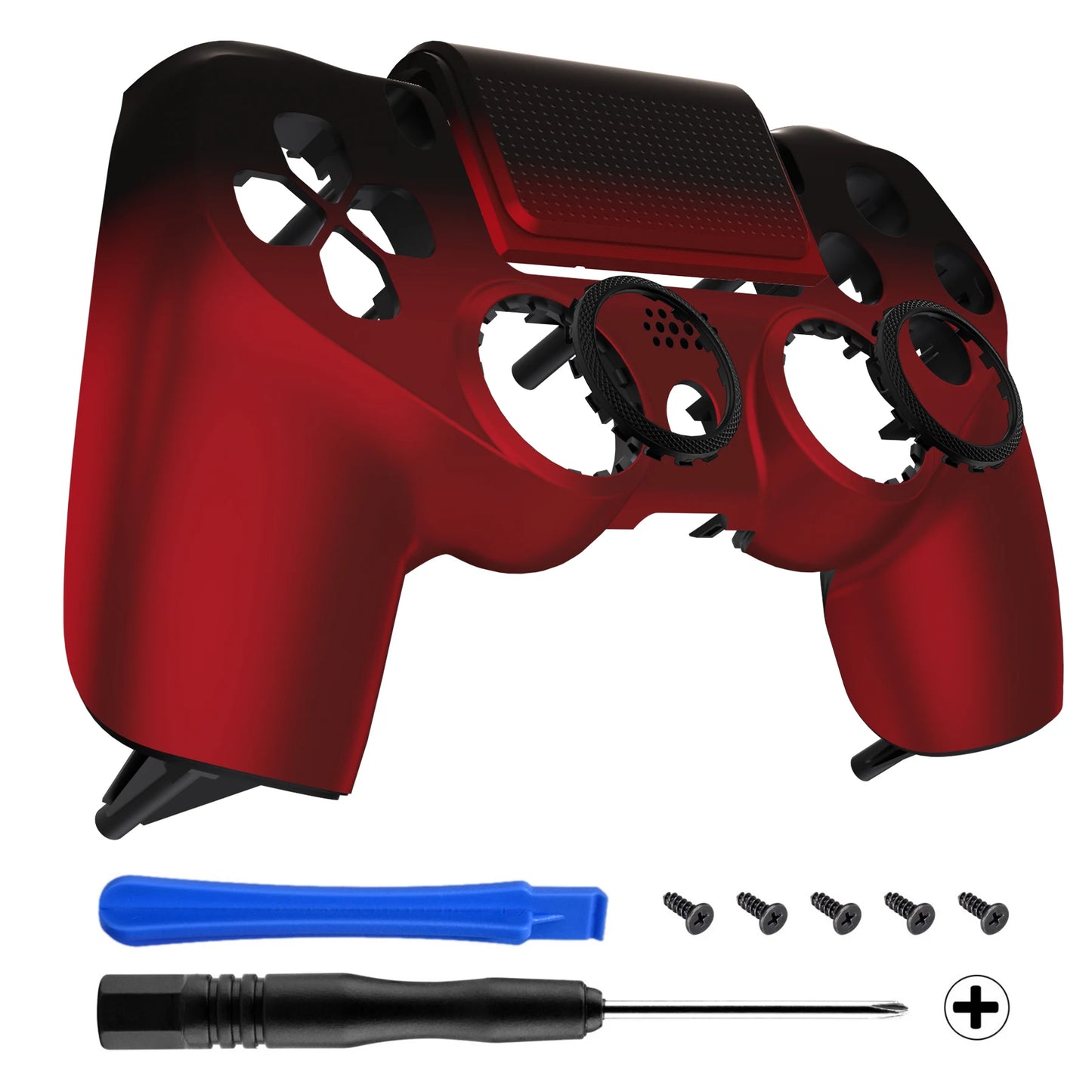 eXtremeRate Ghost Replacement Faceplate Touchpad Cover Redesigned Shell Compatible with PS4 Slim Pro Controller JDM-040/050/055