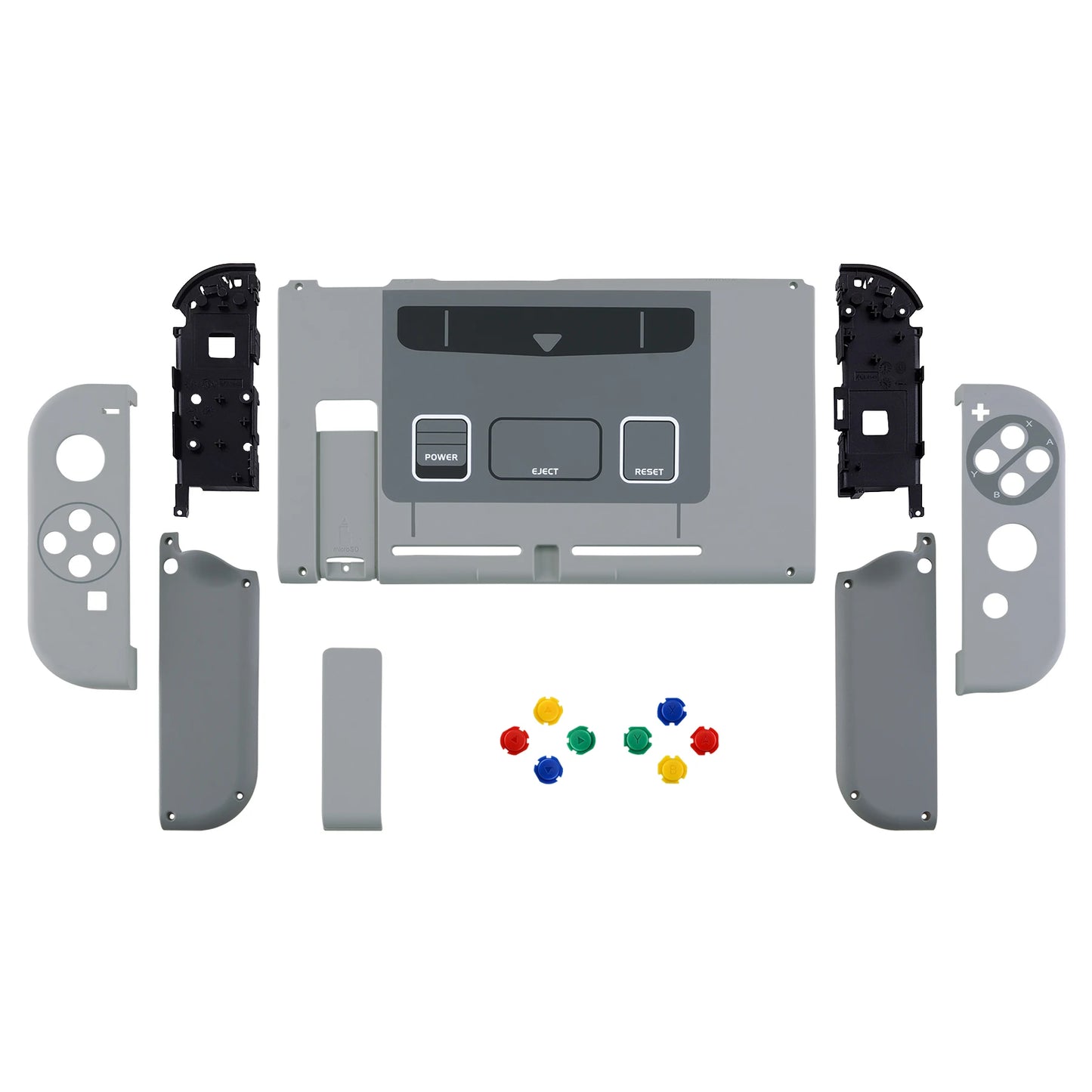 eXtremeRate Grip Console Backplate Controller Housing Shell with Full Set Buttons for NS Switch - Classics Style
