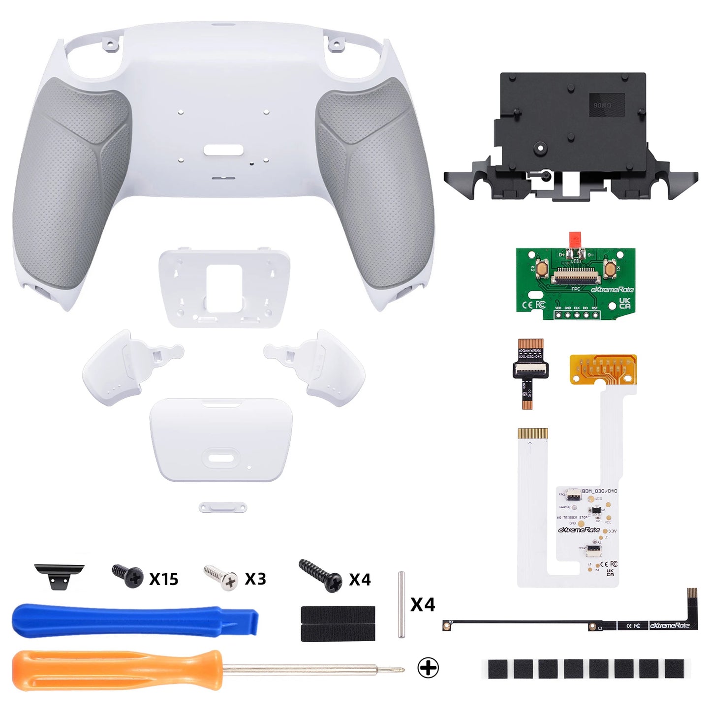 eXtremeRate Back Paddles Programable RISE V4 Remap Kit for ps5 Controller BDM-060, Upgrade Board Back Shell Back Button