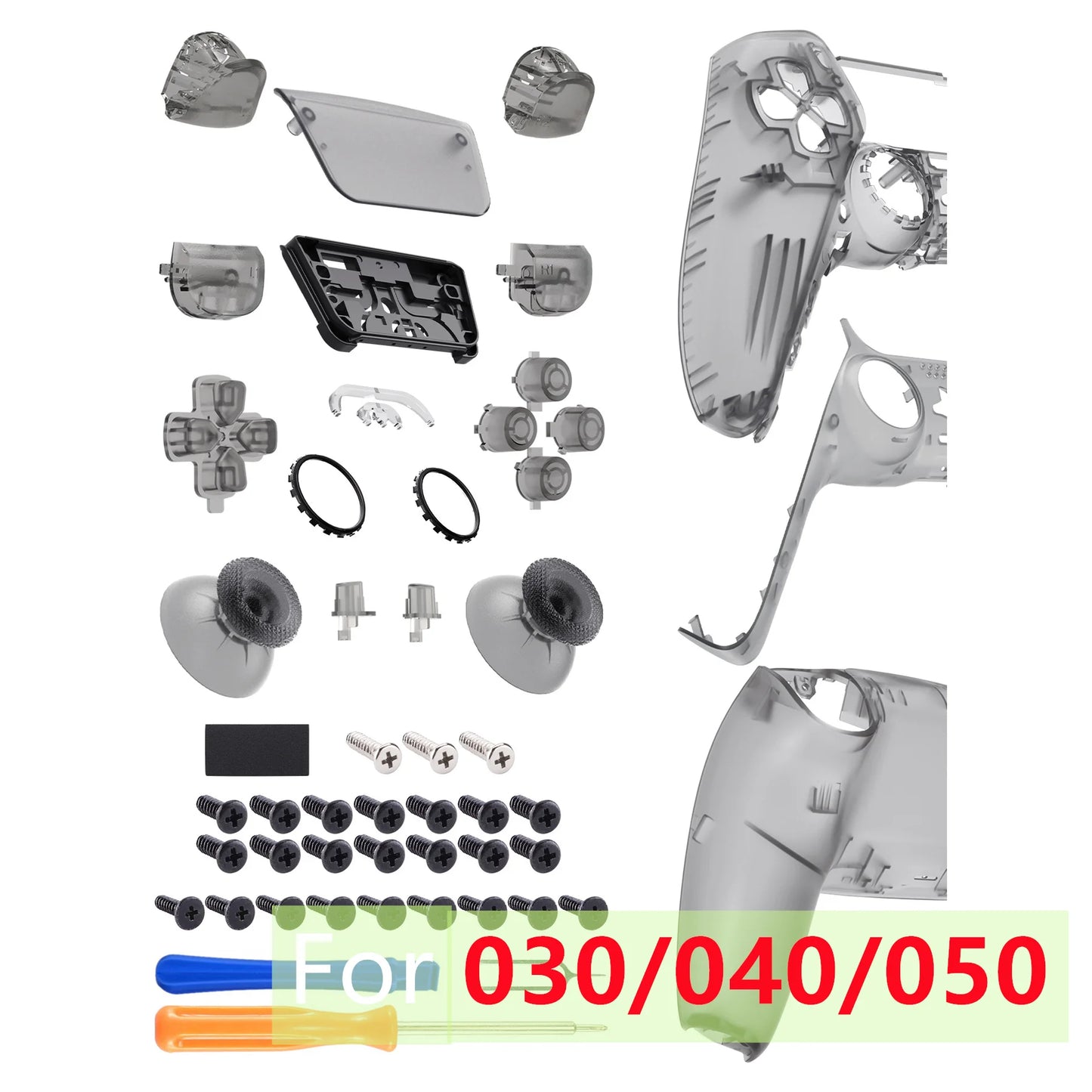 eXtremeRate Replacement Full Set Shells with Buttons Compatible with ps5 Controller BDM-010/020, or for ps5 BDM-030/040/050