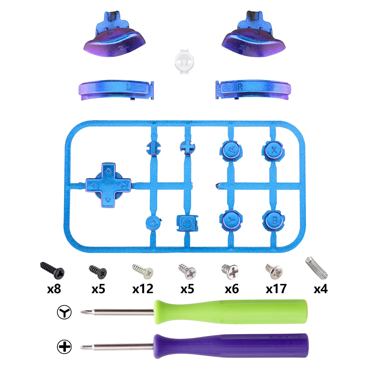 eXtremeRate Full Set Buttons Repair Kits with Tools for NS Switch Lite Replacement ABXY Home Capture Keys Dpad L R ZL ZR Trigger