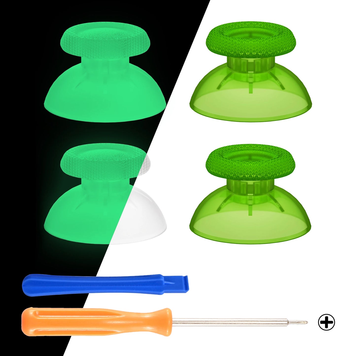 eXtremeRate Black 2 Pairs Universal Replacement Thumbsticks for PS5, for PS4 All Model Controllers, Custom Analog Stick Joystick