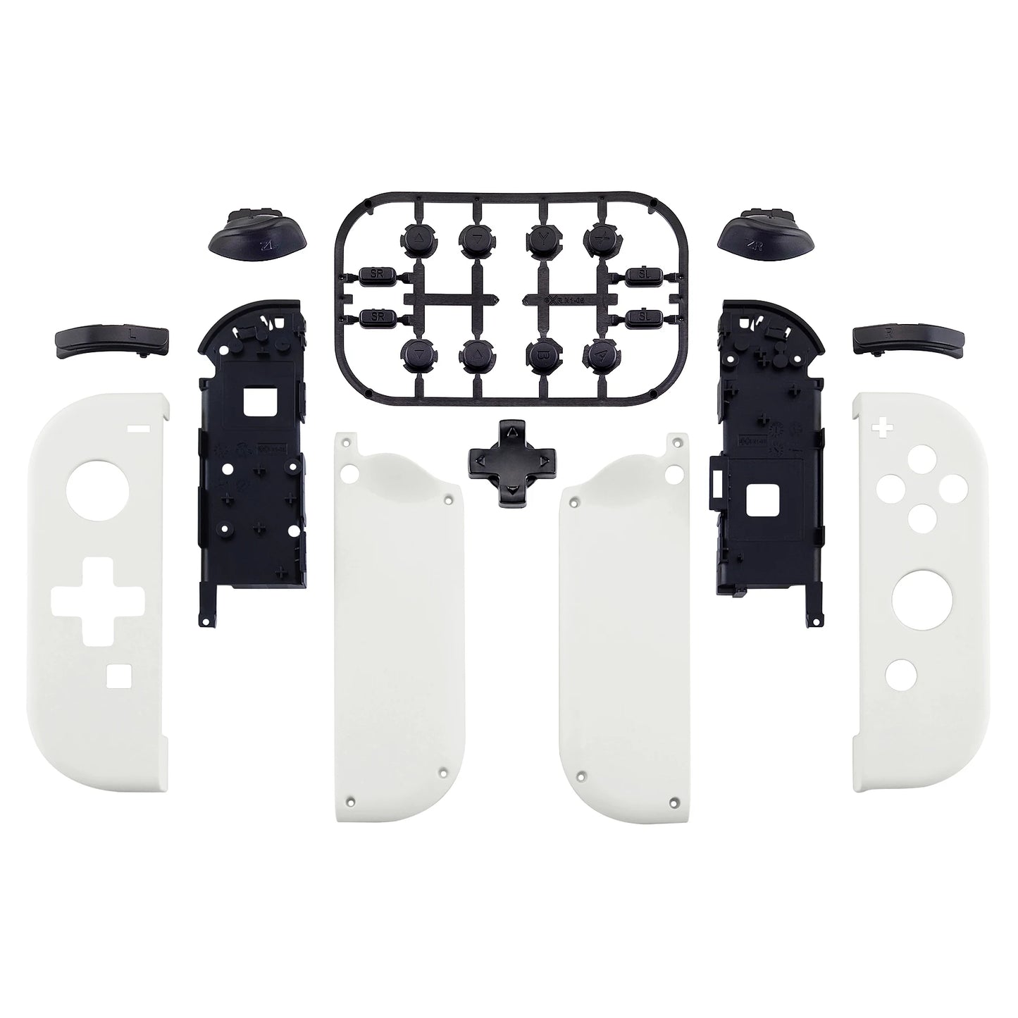 eXtremeRate Soft Touch Controller Housing (D-Pad Version) with Full Set Buttons for NS Switch JoyCon & OLED JoyCon - Black