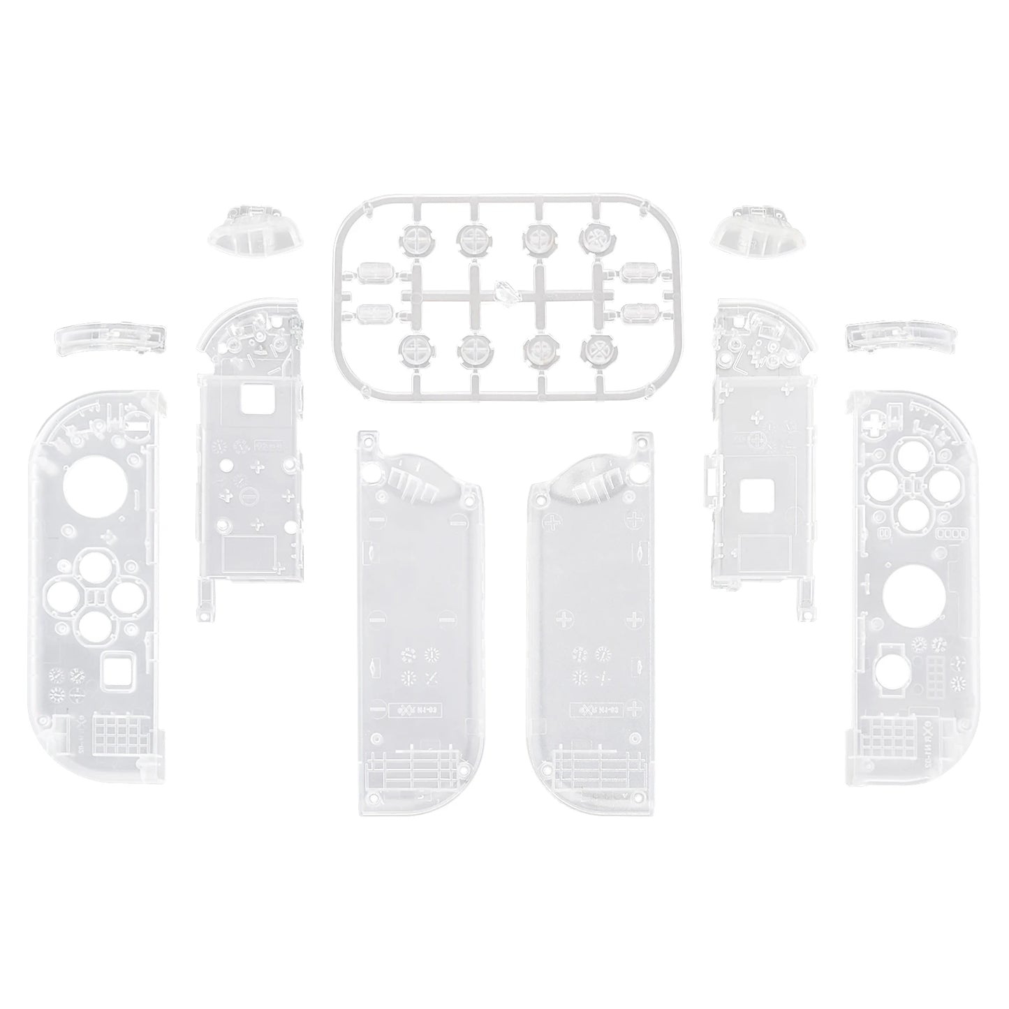 eXtremeRate Custom Transparent Housing Shell Cover W/Full Set Buttons for Nintendo Switch JoyCon & OLED JoyCon Controller