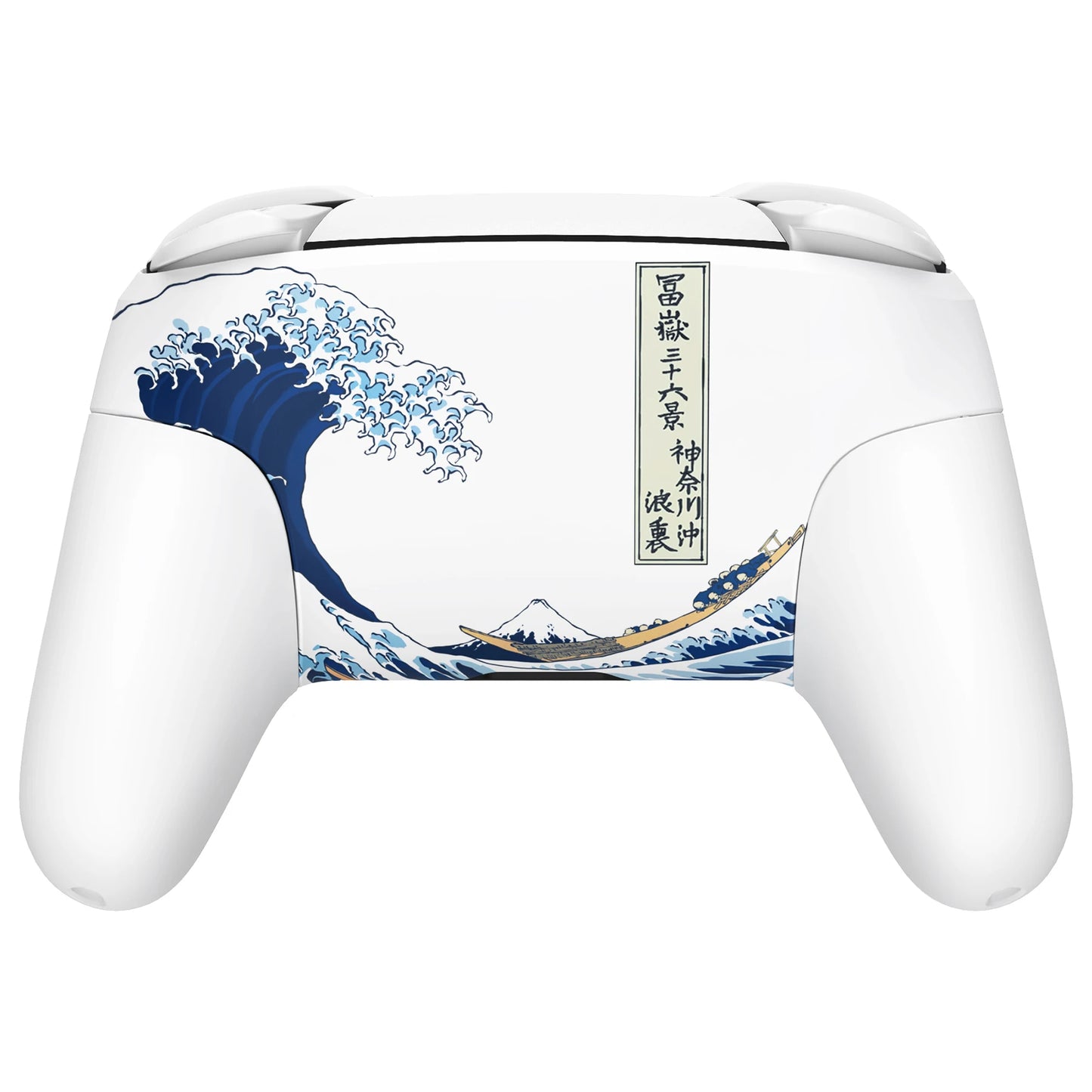 eXtremeRate Faceplate Backplate Grips for Nintendo Switch Pro, The Great Wave Replacement Housing Shell with Full Set Buttons