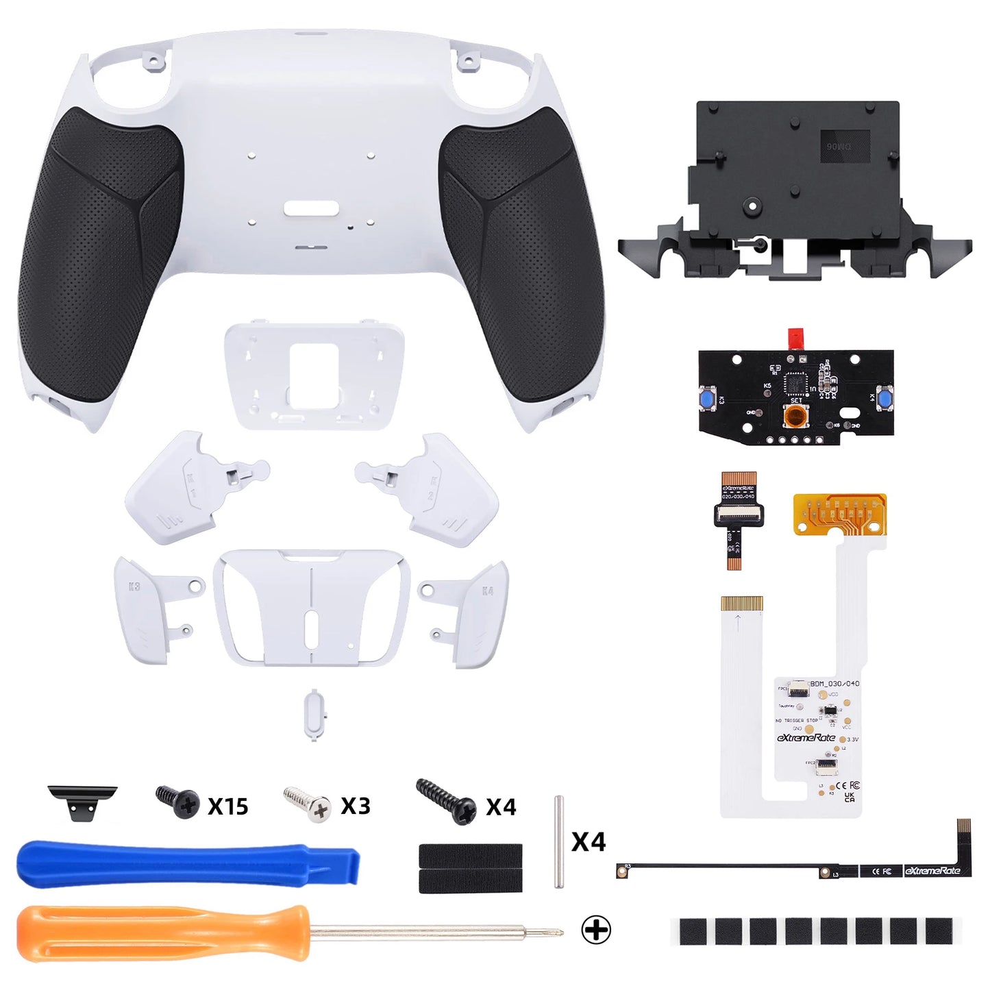 eXtremeRate Programable RISE4 V4 Remap Kit for ps5 Controller BDM-060, Upgrade Board & Redesigned Back Shell & Buttons
