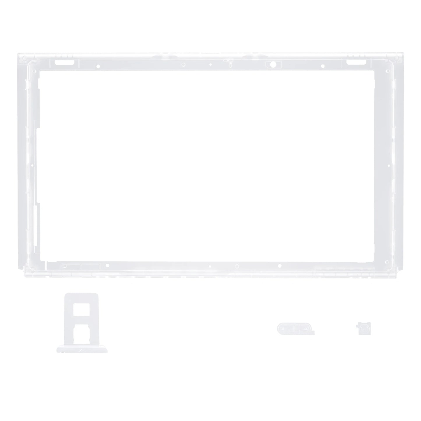 eXtremeRate DIY Housing Shell Replacement Faceplate Front Frame W/Volume Power Buttons for NS Switch Console - Clear Series