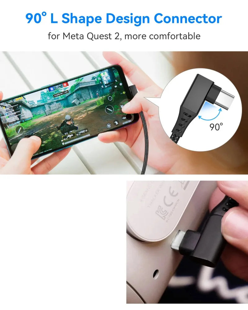 Oculus Quest 2 Link Cable - USB-A to USB-C for VR Gaming