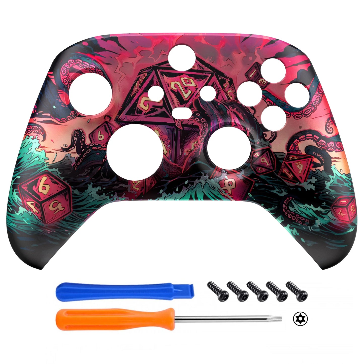 eXtremeRate Custom Pattern Part Faceplate, Soft Touch Grip Front Housing Shell Case for Xbox Series X/S (Xbox Core) Controller