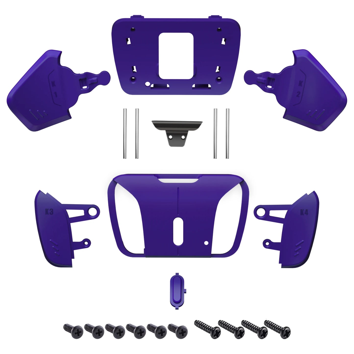 eXtremeRate Replacement Redesigned K1 K2 K3 K4 Back Buttons Housing Shell for ps5 Controller, RISE4 Remap Kit - 19 colors