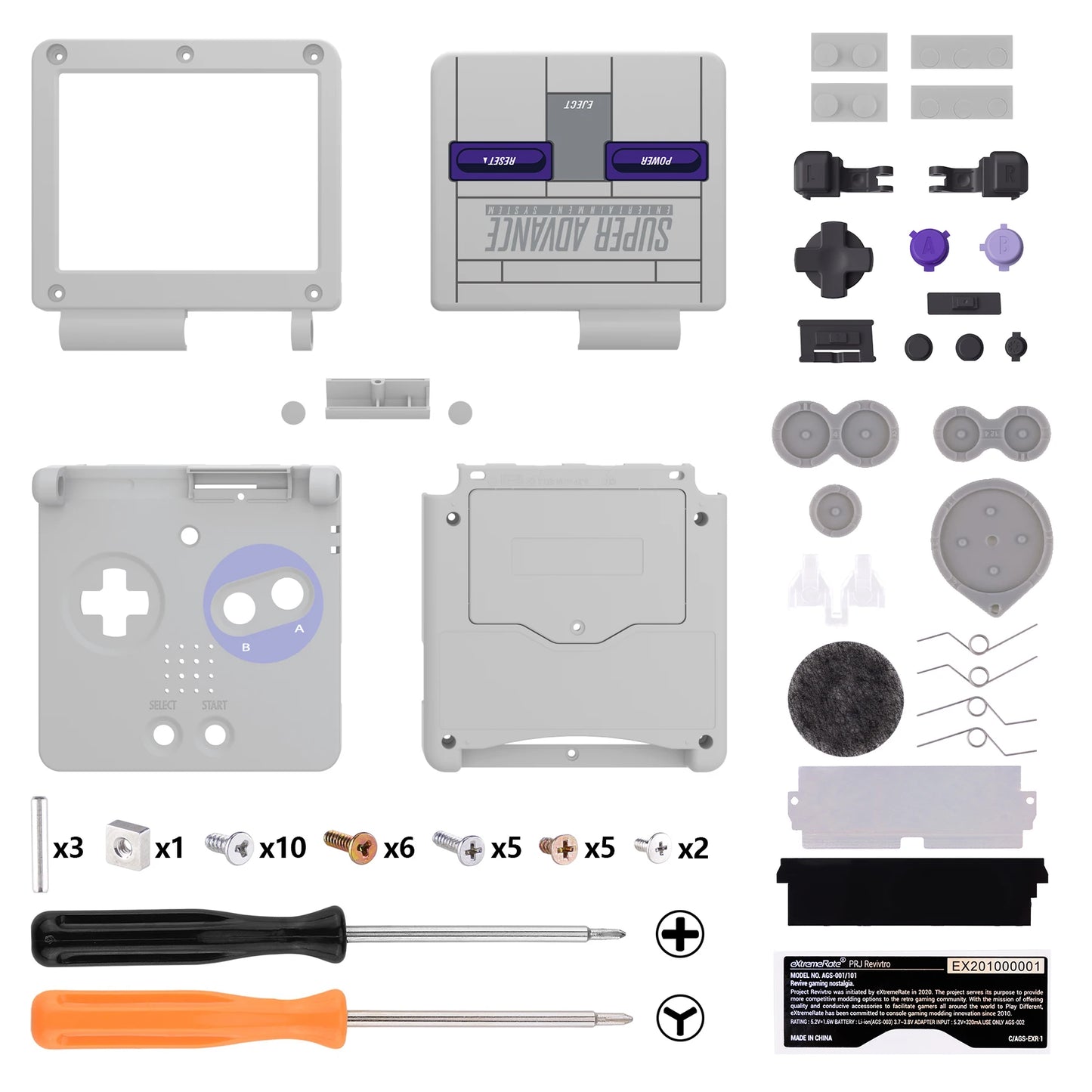eXtremeRate IPS Ready Upgraded Custom Replacement Housing Shell for Gameboy Advance SP GBA SP for IPS & Standard LCD - Classic