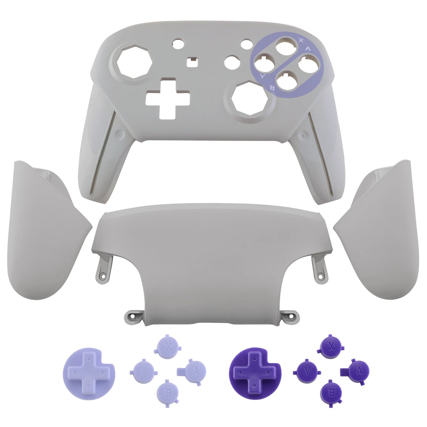 eXtremeRate Octagonal Gated Sticks Design DIY Grip Housing Shell, Replacement Faceplate Backplate for NS Switch Pro Controller