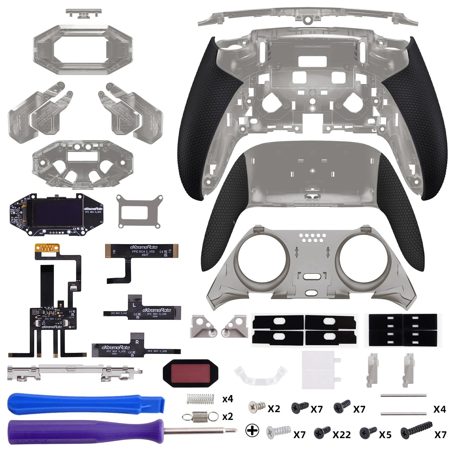 eXtremeRate for ps5 Edge Controller BEYOND Back Paddles Kit, Remappable 4 Back Buttons Attachment, OLED Display - Black
