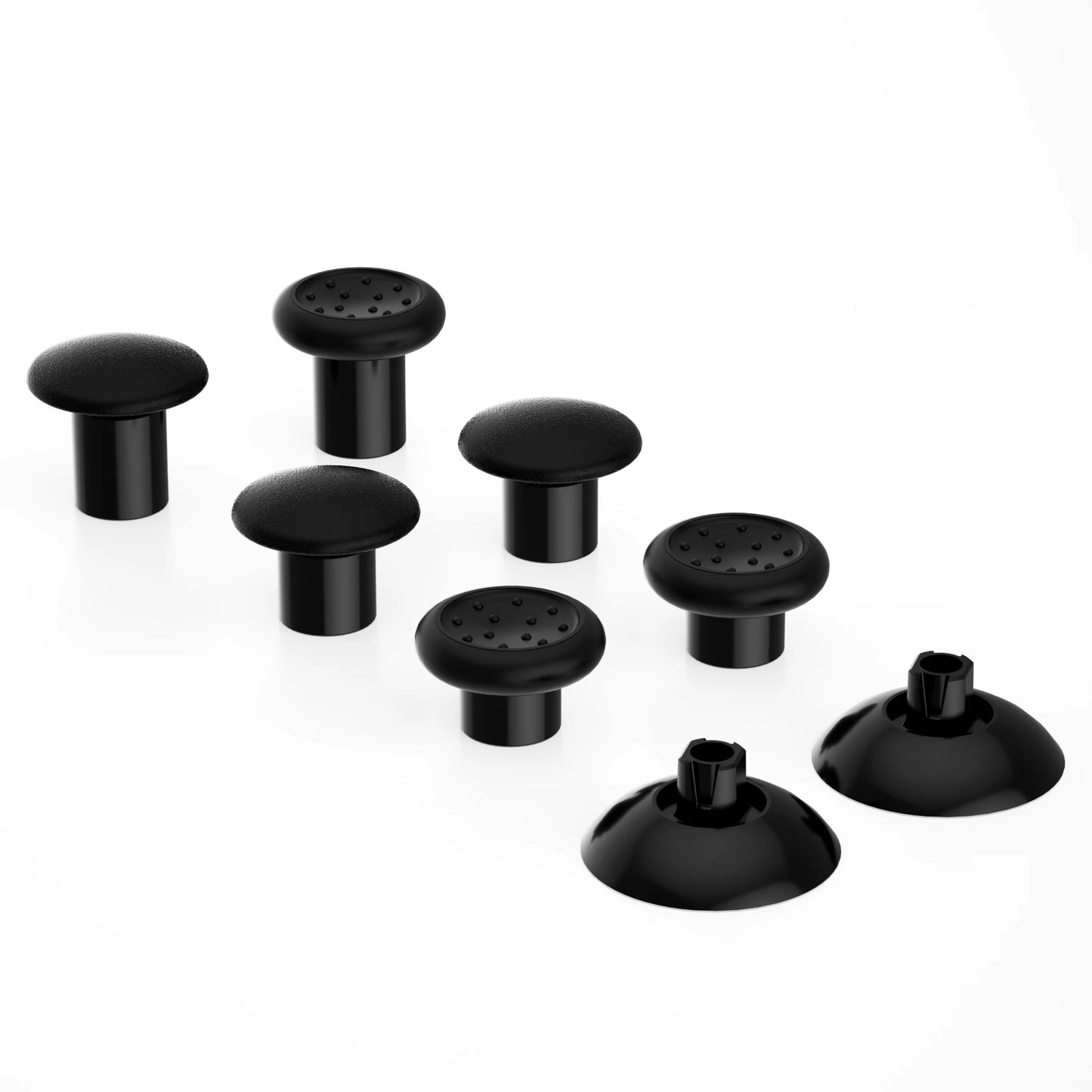 eXtremeRate Black Interchangeable Thumbstick with 3 Grips Adjustable Joystick for PS5 Controller, for PS4 All Model Controller