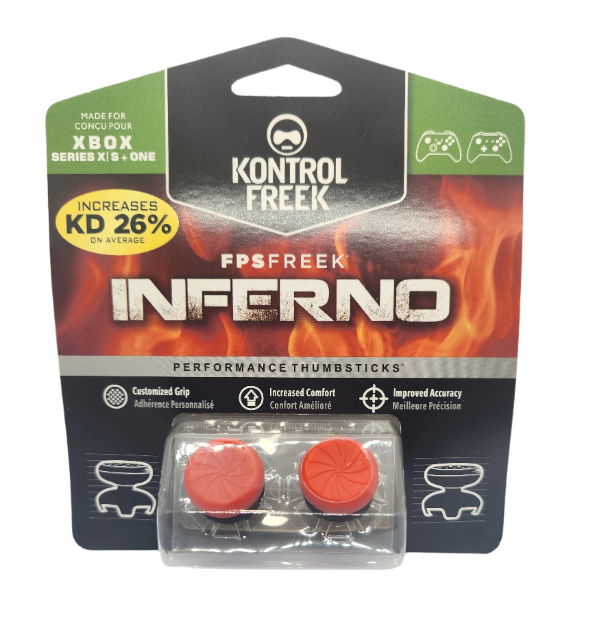Kontrol Freek Inferno gaming thumbstick packaging on a white background