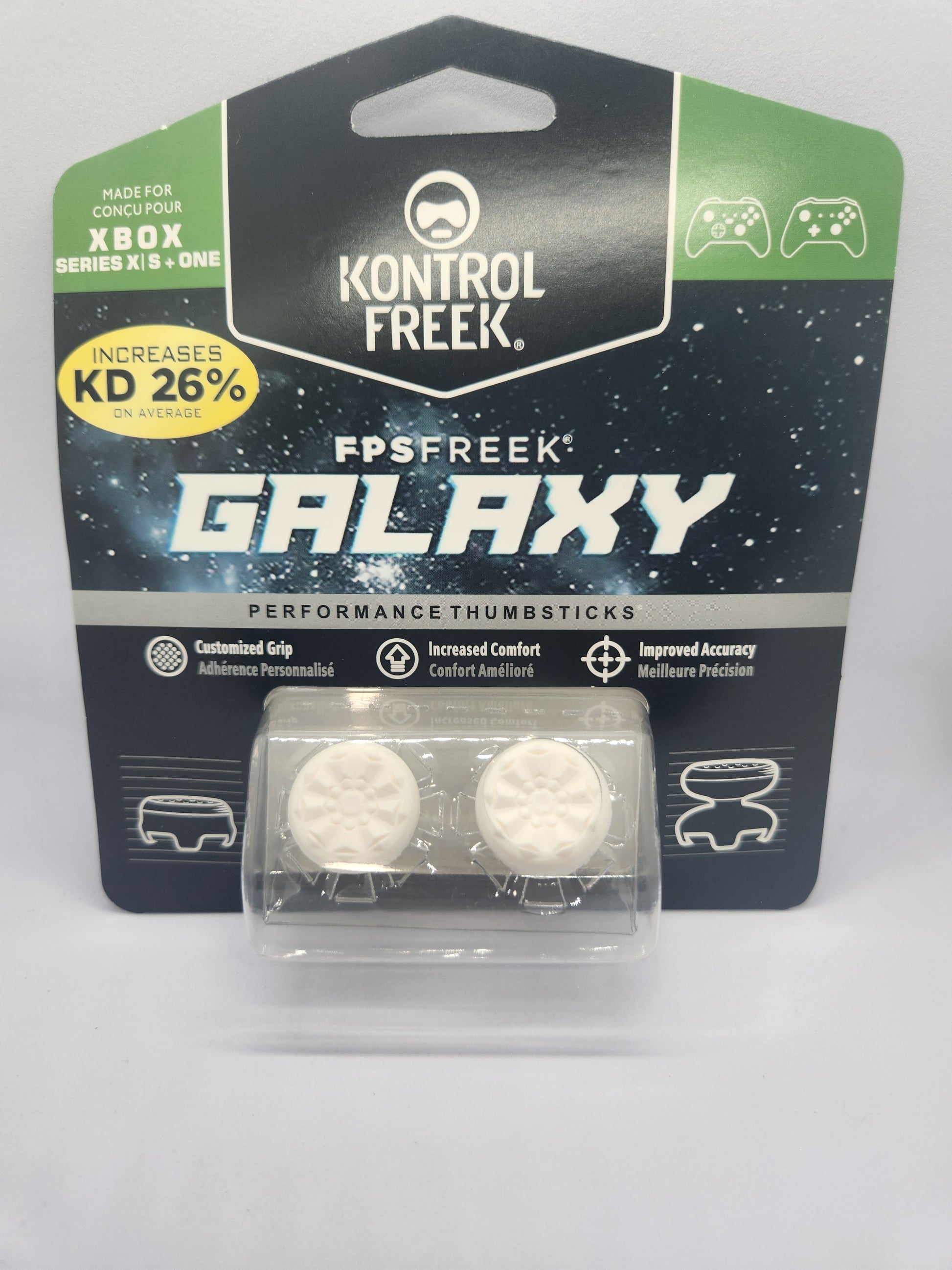 KontrolFreek FPS Freek Galaxy thumbstick packaging on a white background
