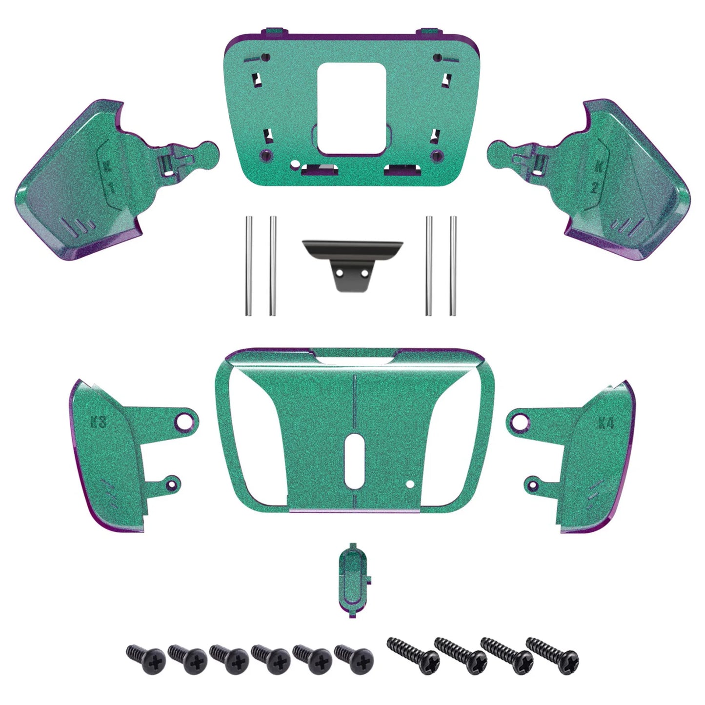 eXtremeRate Replacement Redesigned K1 K2 K3 K4 Back Buttons Housing Shell for ps5 Controller, RISE4 Remap Kit - 19 colors