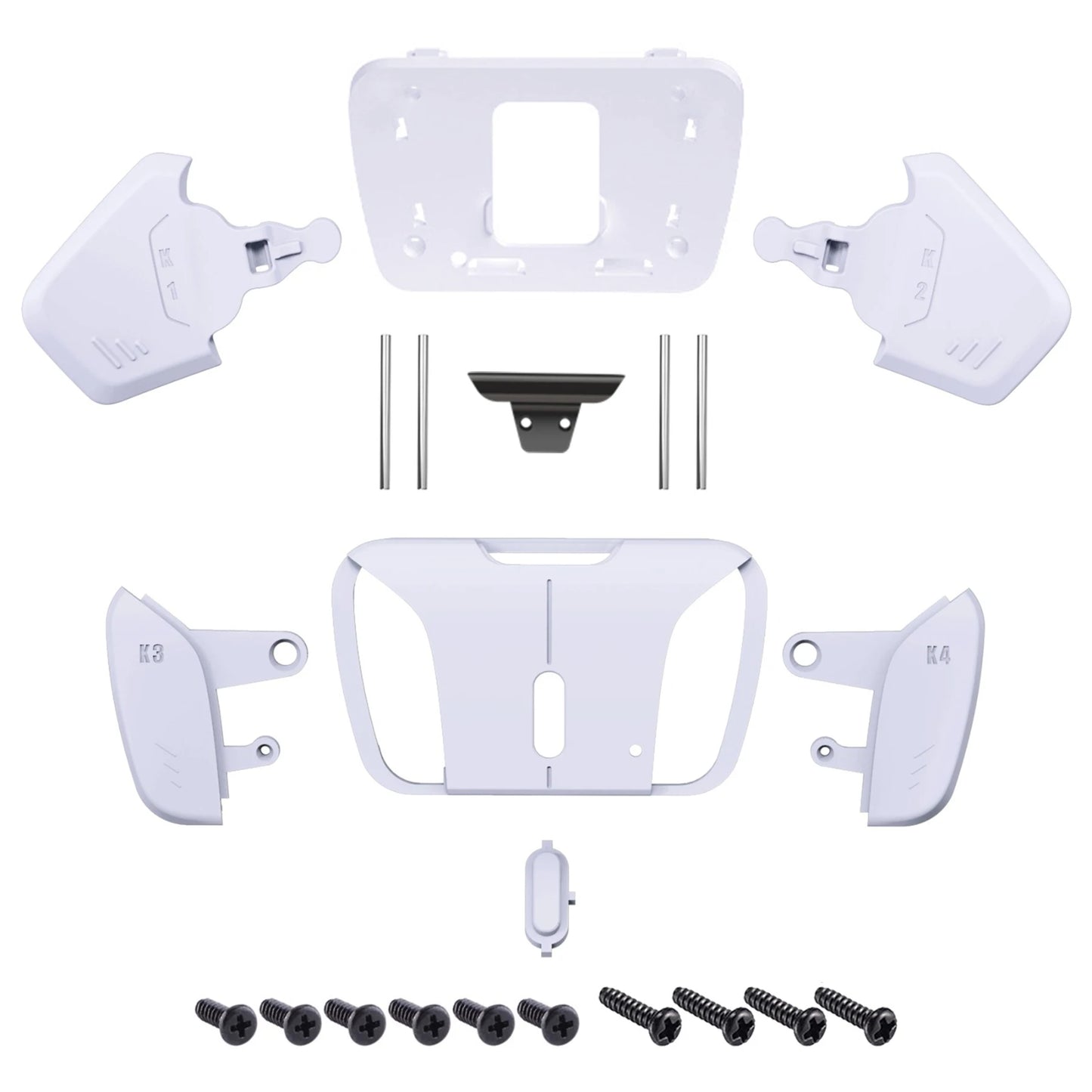 eXtremeRate Replacement Redesigned K1 K2 K3 K4 Back Buttons Housing Shell for ps5 Controller, RISE4 Remap Kit - 19 colors