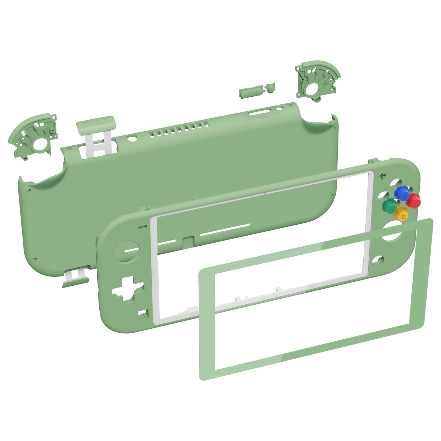 eXtremeRate DIY Replacement Shell Housing Case Cover with Screen Protector for NS Switch Lite - White & Matcha Green