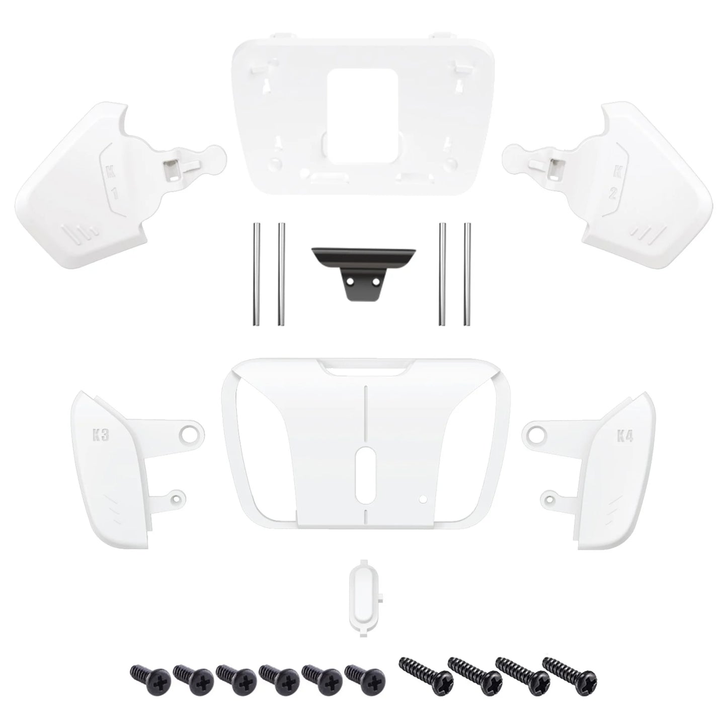 eXtremeRate Replacement Redesigned K1 K2 K3 K4 Back Buttons Housing Shell for ps5 Controller, RISE4 Remap Kit - 19 colors