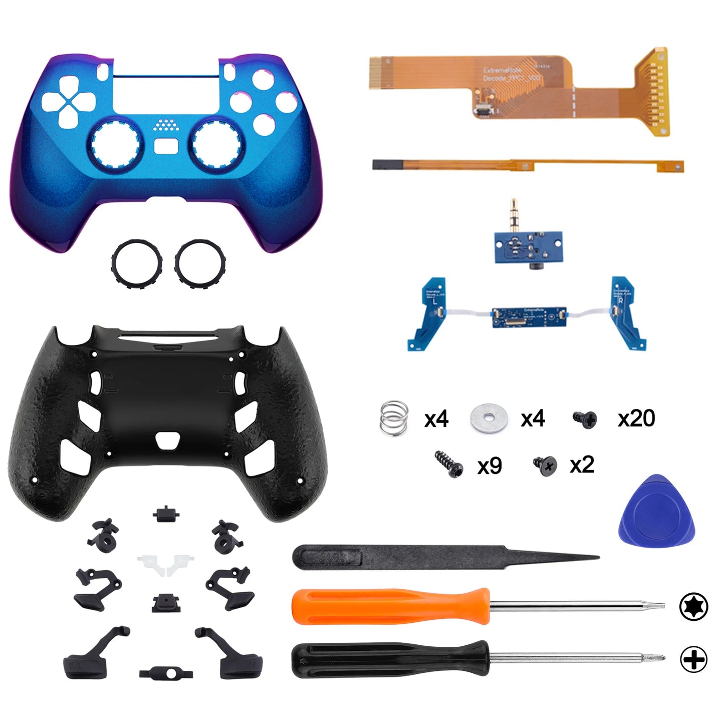 eXtremeRate Decade Tournament Controller (DTC) Upgrade Kit for PS4 Controller JDM-040/050/055 - Controller NOT Included