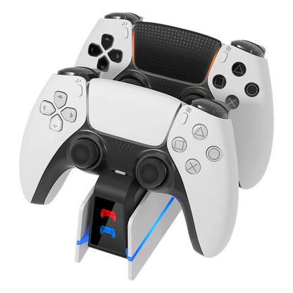 PS5 Dual Controller Charging Dock with LED Ambient Lighting