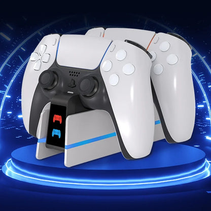 PS5 Dual Controller Charging Dock with LED Ambient Lighting