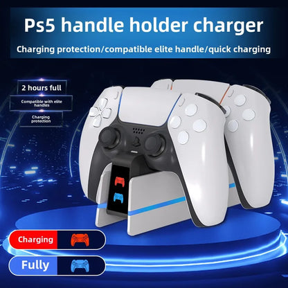 PS5 Dual Controller Charging Dock with LED Ambient Lighting