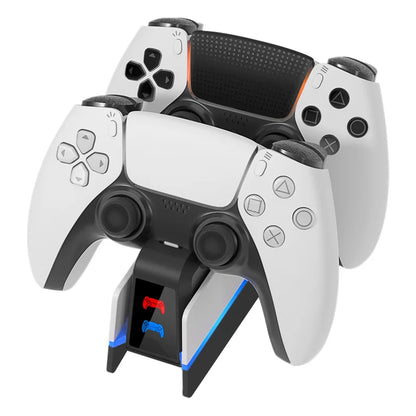 PS5 Dual Controller Charging Dock with LED Ambient Lighting