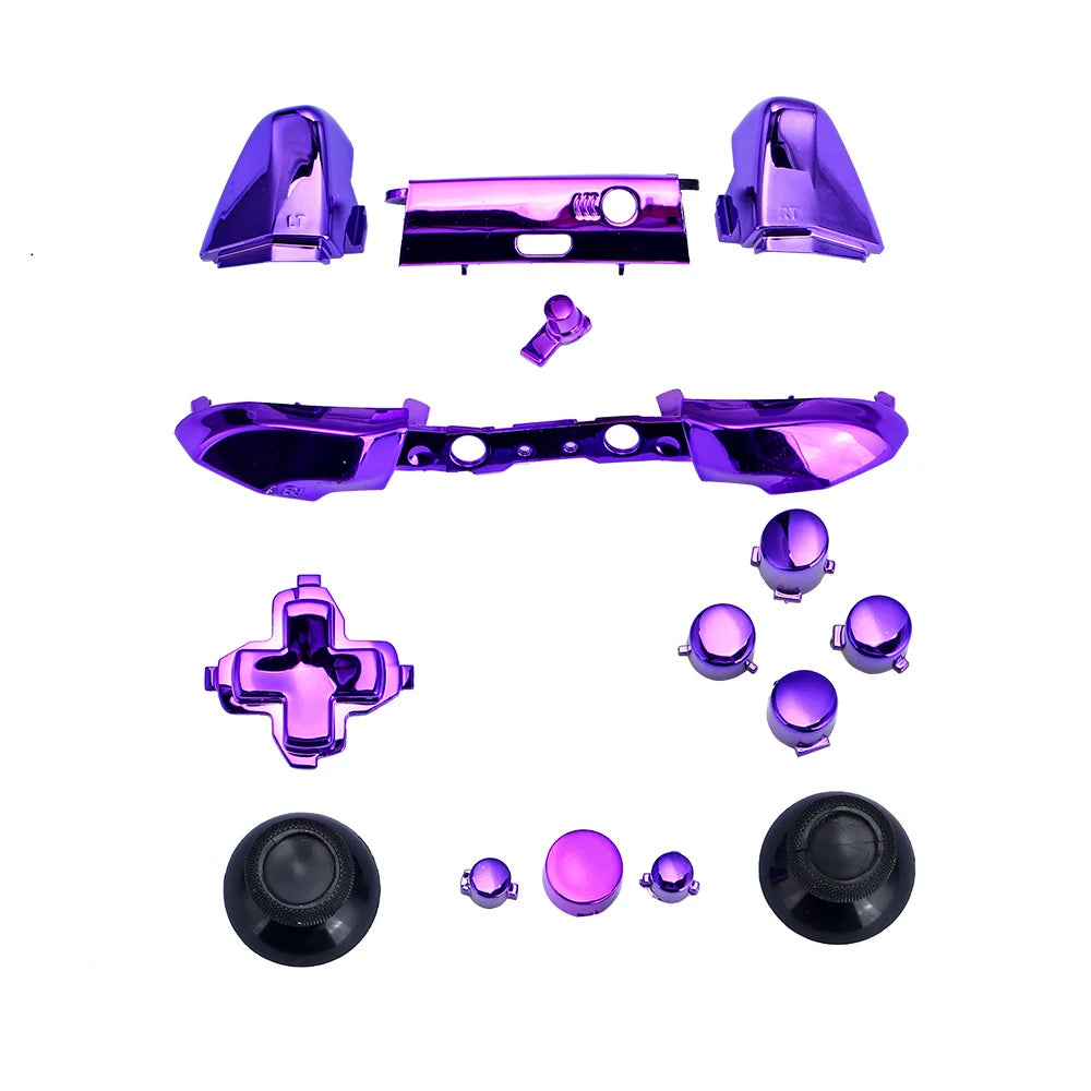 Replacement ABS Chrome Full Sets Buttons for Xbox One S Controller Mod Kit