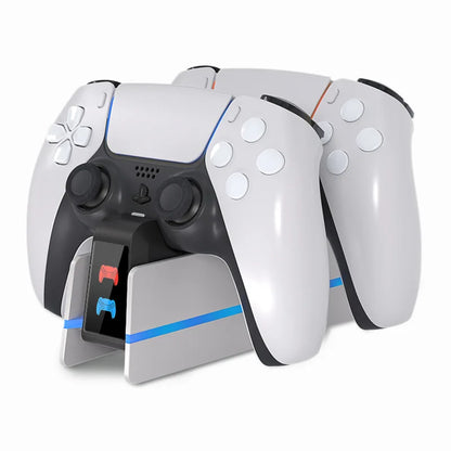 PS5 Dual Controller Charging Dock with LED Ambient Lighting