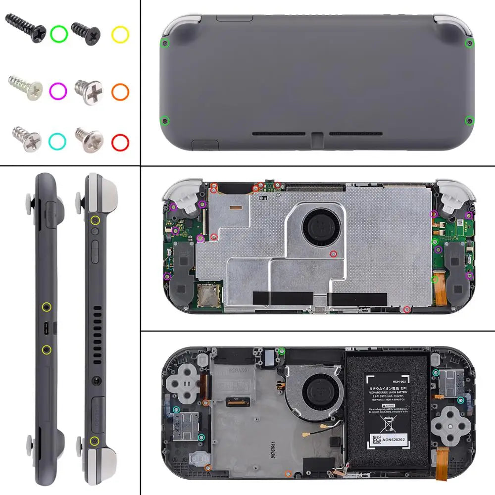 eXtremeRate DIY Replacement Shell Housing Case Cover with Screen Protector for NS Switch Lite - White & Matcha Green