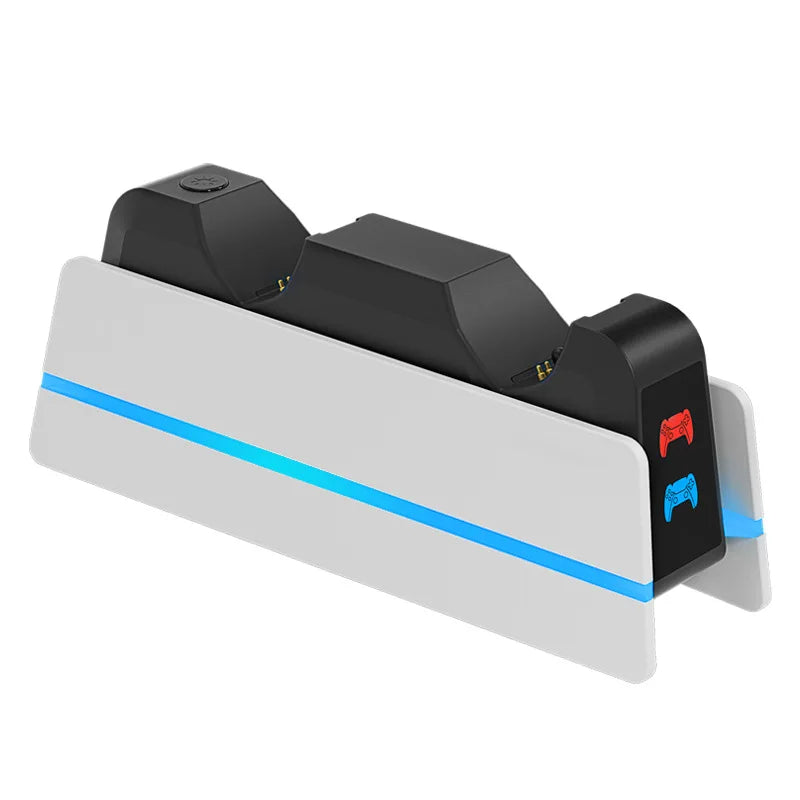 PS5 Dual Controller Charging Dock with LED Ambient Lighting