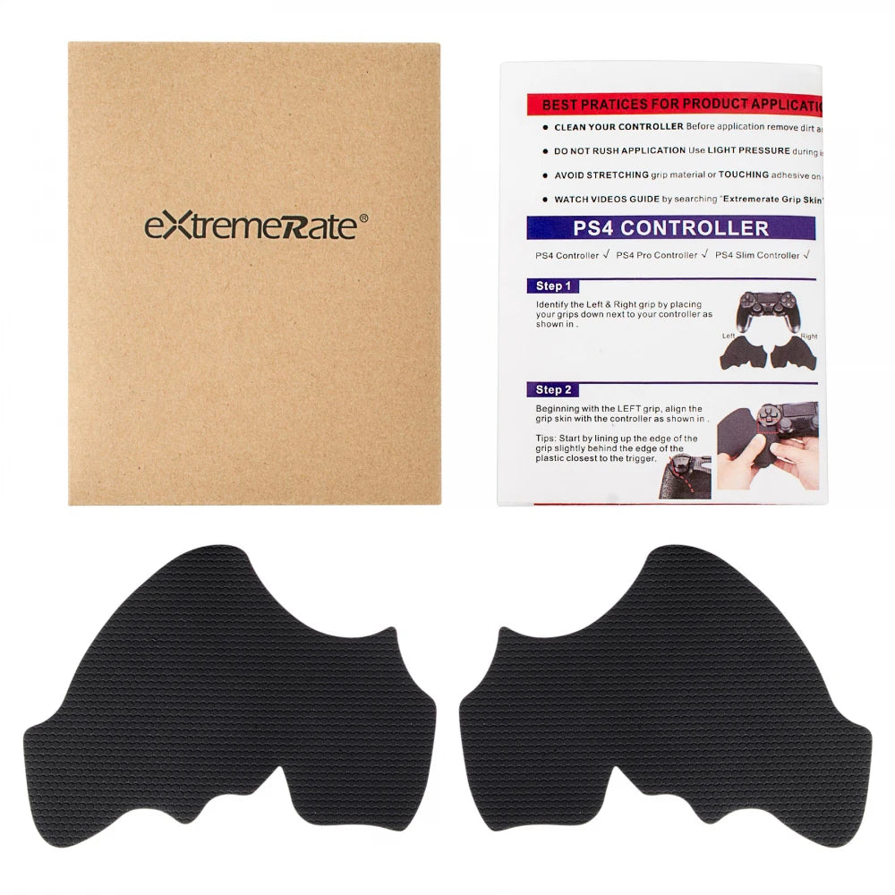 eXtremeRate Anti-Skid Sweat-Absorbent Controller Grips for PS4, Textured Soft Rubber Handle Grips for PS4 Pro Slim Controller