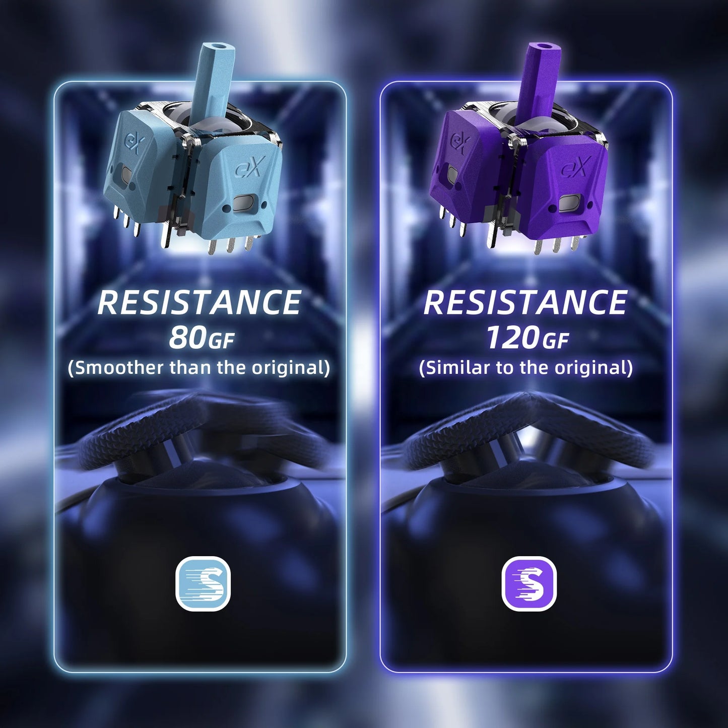 120gf Hall Effect Joystick Upgrade Kit with Calibration Board for PS5 Controller