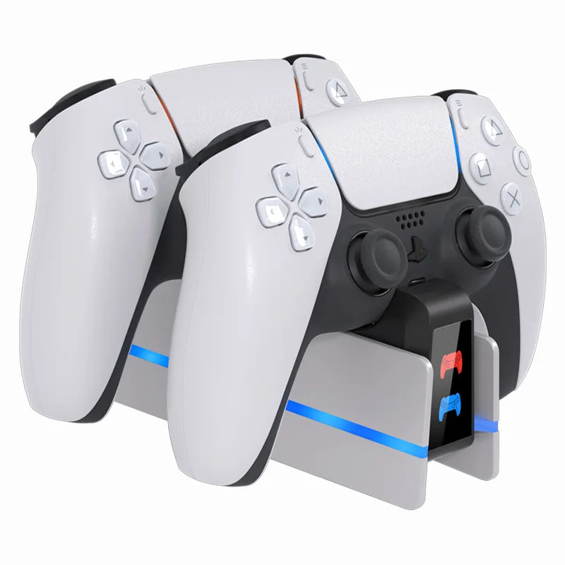PS5 Dual Controller Charging Dock with LED Ambient Lighting
