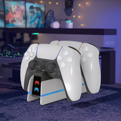 PS5 Dual Controller Charging Dock with LED Ambient Lighting