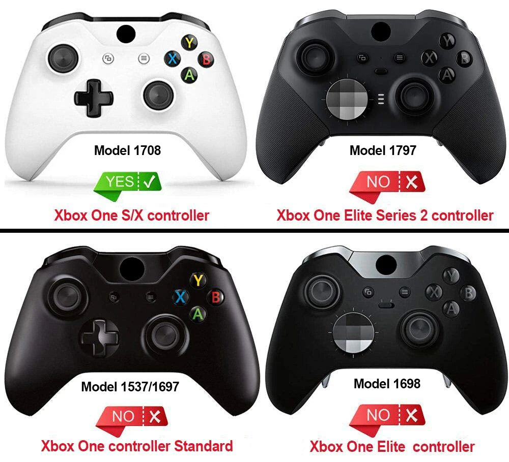 eXtremeRate Custom Top Shell Front Housing Faceplate Fix Kits for Xbox One X & One S Controller (Model 1708) - Clear Series