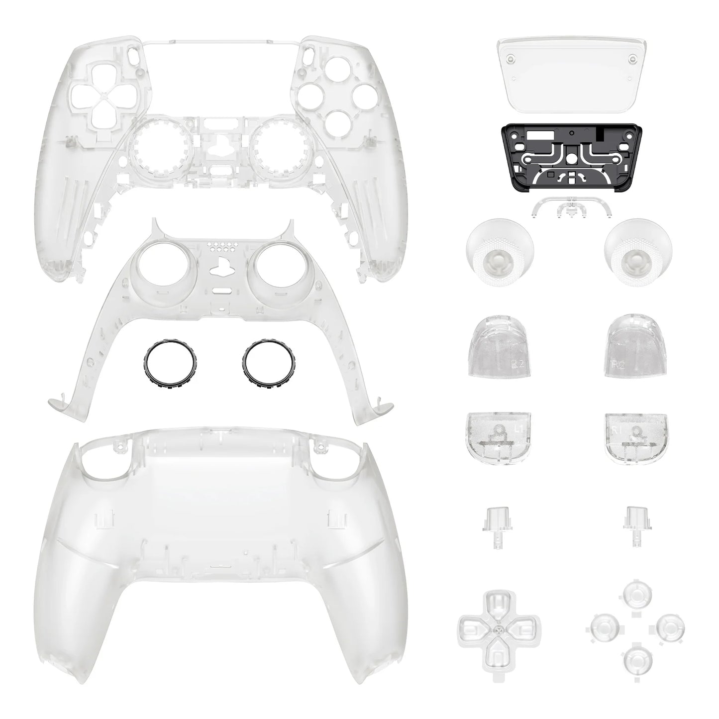 For Ps5 Controller BDM-030/040/050 Full Set Shell with Button Touchpad, Glow in Dark DIY Replacement Trim Shell Front Back Plate