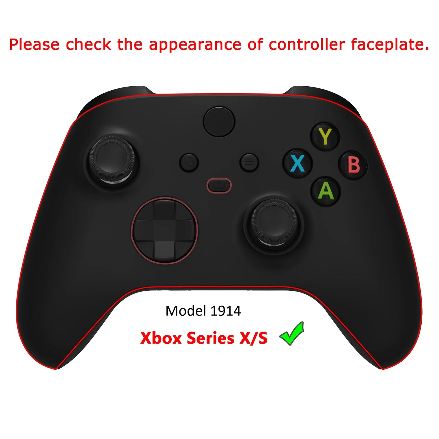 eXtremeRate ASR Version Full Set Shell Buttons for Xbox Core Controller (Xbox Series X & S Controller) - Diamond Textured Black