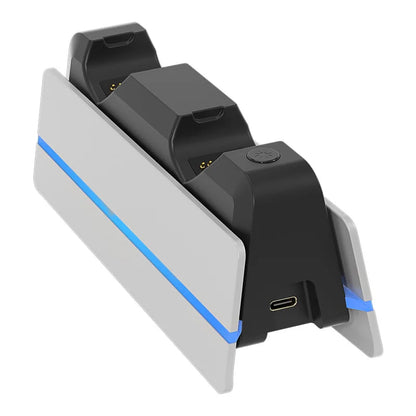 PS5 Dual Controller Charging Dock with LED Ambient Lighting