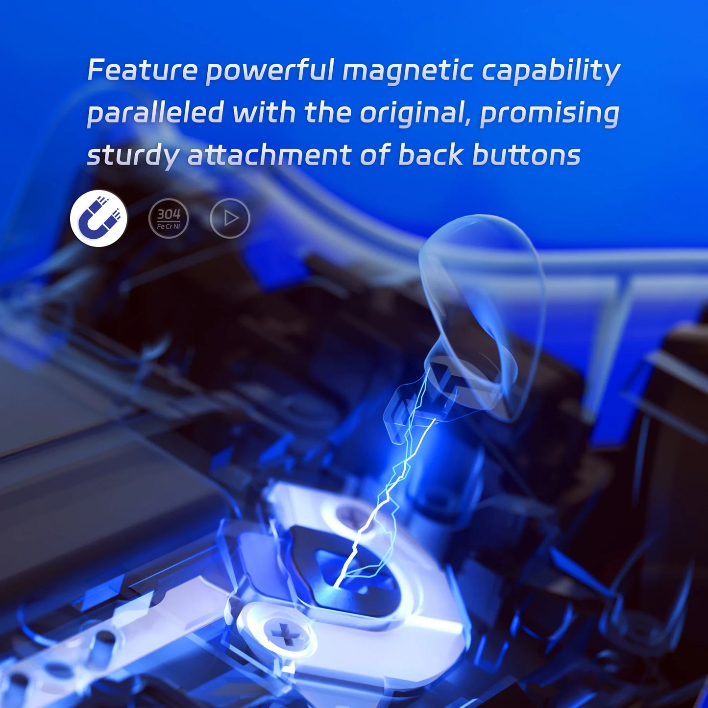 eXtremeRate Back Paddle Replacement Magnetic Module Kit for ps5 Edge Controller, Repair Parts Back Buttons - Without Back Paddle