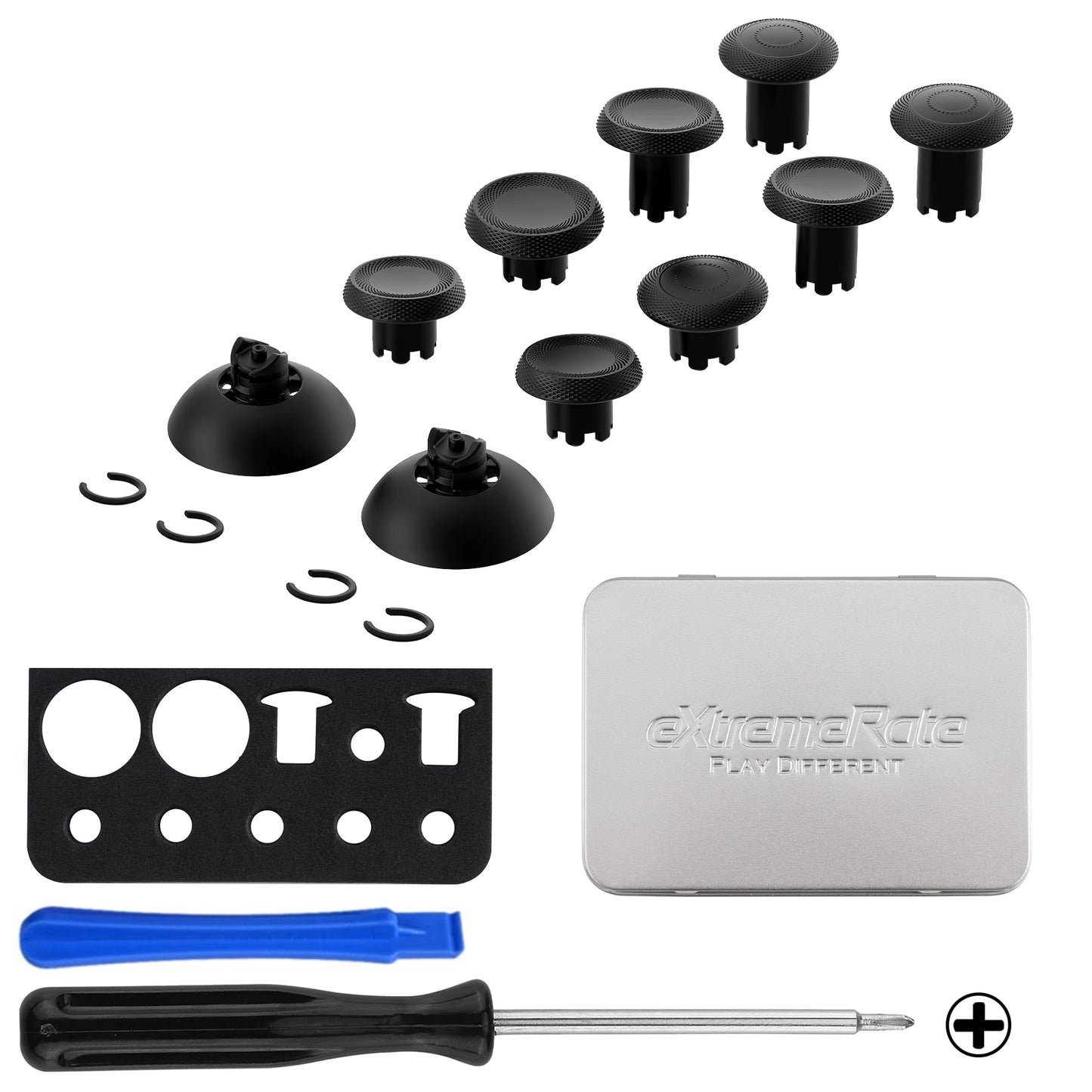 eXtremeRate ThumbsGear V3 Interchangeable Ergonomic Thumbsticks for ps5/EDGE Controller, Replacement Analog Thumb Sticks for ps4