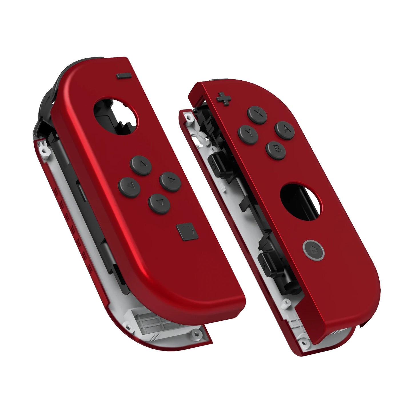 eXtremeRate Replacement Soft Touch Red Housing With Full Set Buttons Custom Shell Case for Nintendo Switch JoyCon & OLED JoyCon