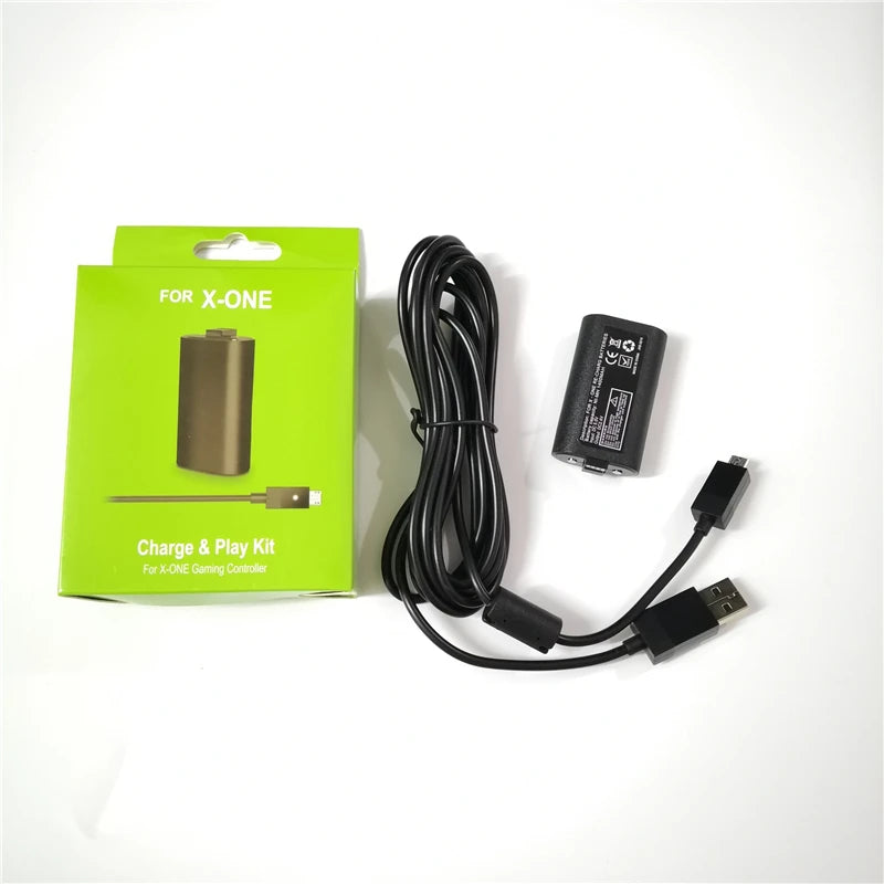 Rechargeable Battery Charge Play Kit for Xbox One Wireless Game Controller Replacement Battery with 2.75m USB Charging Cable