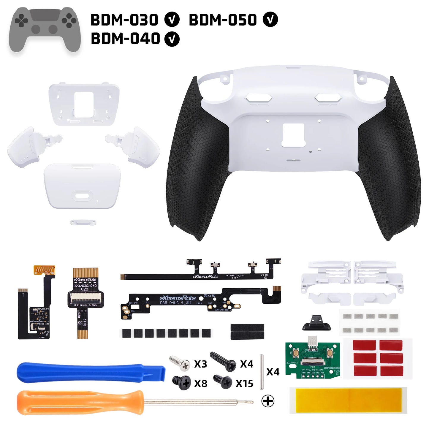 eXtremeRate RISE Plus MAX Remappable Back Buttons Kit w/Clicky Trigger Stop & Rubberized Grip for ps5 Controller BDM-030 040 050